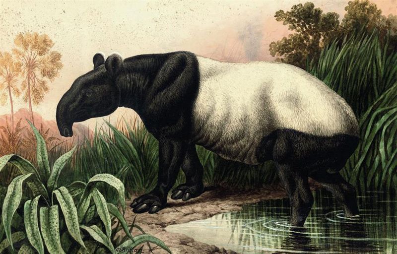 Malayan tapir, Asian tapir (Tapirus indicus); DISPLAY FULL IMAGE.