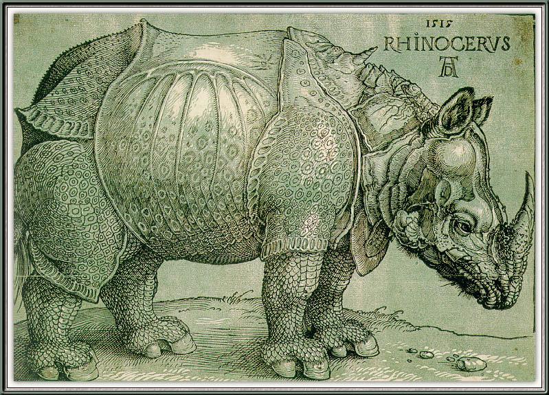 Rhinoceros {!--코뿔소--> - an imaginary art by William Jannsen; DISPLAY FULL IMAGE.