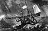 Giant octopus attacks ship
