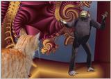 Illustration with Chimp & Cat