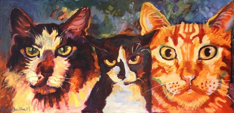 cat painting - weird; DISPLAY FULL IMAGE.