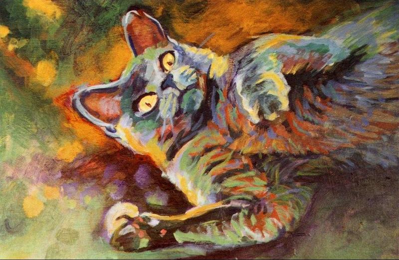 cat Painting - thomas rolling; DISPLAY FULL IMAGE.